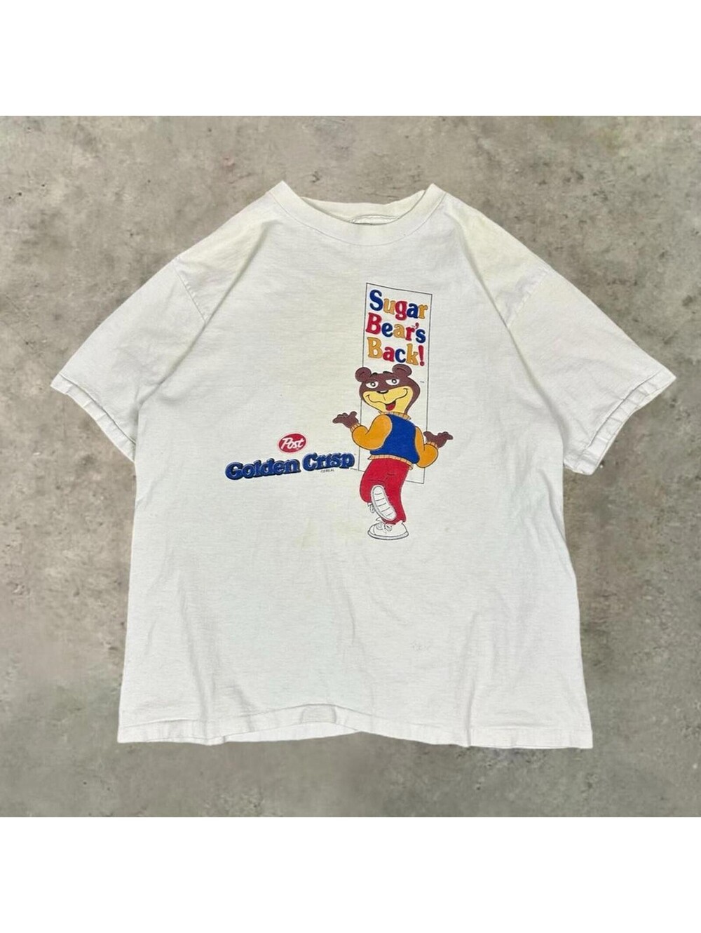 Vintage cereal promo Golden Crisp sugar bear is back white single stitch shirt L